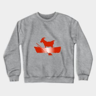 goat in a boat red metal Crewneck Sweatshirt